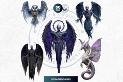 Nocturnal Winged Creatures, Dark Angel &amp; Demon Clipart Product Image 8