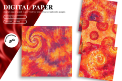 Orange Tie dye Texture Background Wallpaper Digital Paper Product Image 1