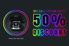 50 percent discount big neon sale banner template. Product Image 1