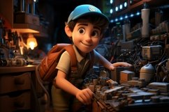3D Character Child Boy plumber with relevant environment Product Image 1