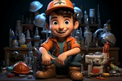 3D Character Child Boy Pharmacist with relevant environment Product Image 1