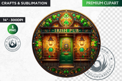 Stained glass St Patrick&#039;s Day Clipart, Saint patricks day Product Image 1