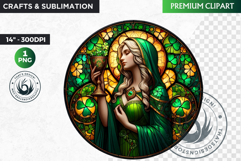 Stained glass St Patrick&#039;s Day Clipart, Saint patricks day Product Image 1