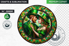 Stained glass St Patrick&#039;s Day Clipart, Saint patricks day Product Image 1