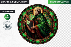 Stained glass St Patrick&#039;s Day Clipart, Saint patricks day Product Image 1