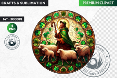 Stained glass St Patrick&#039;s Day Clipart, Saint patricks day Product Image 1