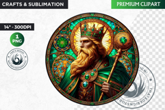 Stained glass St Patrick&#039;s Day Clipart, Saint patricks day Product Image 1