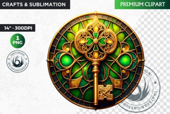 Stained glass St Patrick&#039;s Day Clipart, Saint patricks day Product Image 1