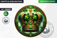 Stained glass St Patrick&#039;s Day Clipart, Saint patricks day Product Image 1