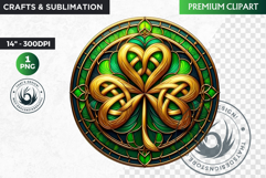 Stained glass St Patrick&#039;s Day Clipart, Saint patricks day Product Image 1