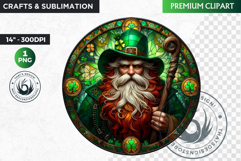 Stained glass St Patrick&#039;s Day Clipart, Saint patricks day Product Image 1