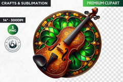 Stained glass St Patrick&#039;s Day Clipart, Saint patricks day Product Image 1