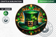 Stained glass St Patrick&#039;s Day Clipart, Saint patricks day Product Image 1