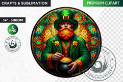 Stained glass St Patrick&#039;s Day Clipart, Saint patricks day Product Image 1