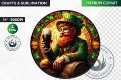 Stained glass St Patrick&#039;s Day Clipart, Saint patricks day Product Image 1