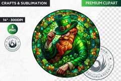 Stained glass St Patrick&#039;s Day Clipart, Saint patricks day Product Image 1
