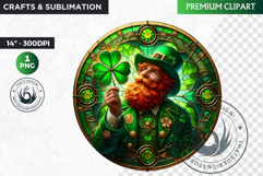 Stained glass St Patrick&#039;s Day Clipart, Saint patricks day Product Image 1