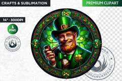 Stained glass St Patrick&#039;s Day Clipart, Saint patricks day Product Image 1