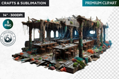 Undersea Shipwrecked , Nautical Clipart, Ocean ruins Product Image 1