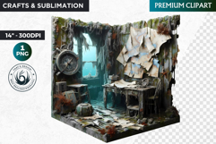 Undersea Shipwrecked , Nautical Clipart, Ocean ruins Product Image 1