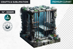 Undersea Shipwrecked , Nautical Clipart, Ocean ruins Product Image 1