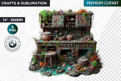 Undersea Shipwrecked , Nautical Clipart, Ocean ruins Product Image 1