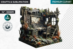 Undersea Shipwrecked , Nautical Clipart, Ocean ruins Product Image 1
