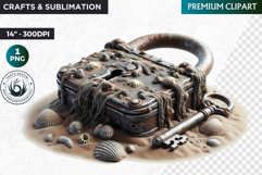 Undersea Shipwrecked , Nautical Clipart, Ocean ruins Product Image 1