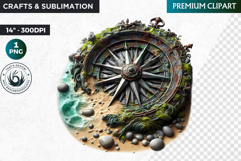 Undersea Shipwrecked , Nautical Clipart, Ocean ruins Product Image 1