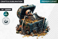 Undersea Shipwrecked , Nautical Clipart, Ocean ruins Product Image 1