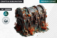 Undersea Shipwrecked , Nautical Clipart, Ocean ruins Product Image 1