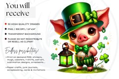 St Patrick farm animals Clipart Set, saint patricks day PNG Product Image 2