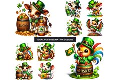 St Patrick farm animals Clipart Set, saint patricks day PNG Product Image 4