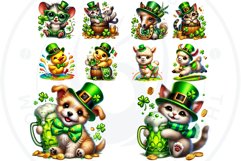 St Patrick farm animals Clipart Set, saint patricks day PNG Product Image 6