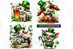 St Patrick farm animals Clipart Set, saint patricks day PNG Product Image 7