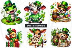 St Patrick farm animals Clipart Set, saint patricks day PNG Product Image 9