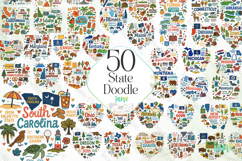 50 State Doodle Sublimation Clipart Product Image 1
