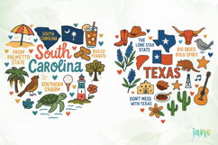 50 State Doodle Sublimation Clipart Product Image 9