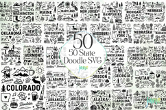50 State Doodle SVG Sublimation Product Image 1