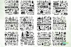 50 State Doodle SVG Sublimation Product Image 5