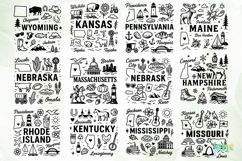 50 State Doodle SVG Sublimation Product Image 3