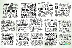 50 State Doodle SVG Sublimation Product Image 5