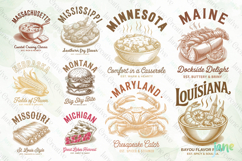50-State Vintage Food Emblem Series SVG Product Image 8