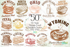 50-State Vintage Food Emblem Series SVG Product Image 1