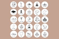 50 states instagram icons illustration
