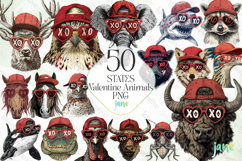 50 States Valentine Animals PNG Bundle Product Image 1