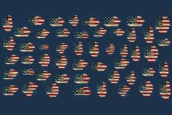 50 US States with Nicknames and American Flag Sublimation