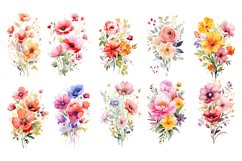 50 Watercolor Spring Flowers Clipart Product Image 2