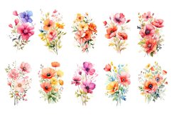 50 Watercolor Spring Flowers Clipart Product Image 3