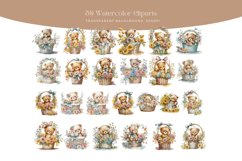 50 Watercolor Teddybear Basket Clipart Product Image 2